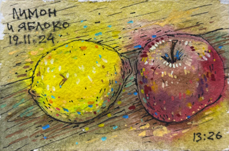 Лимон и яблоко